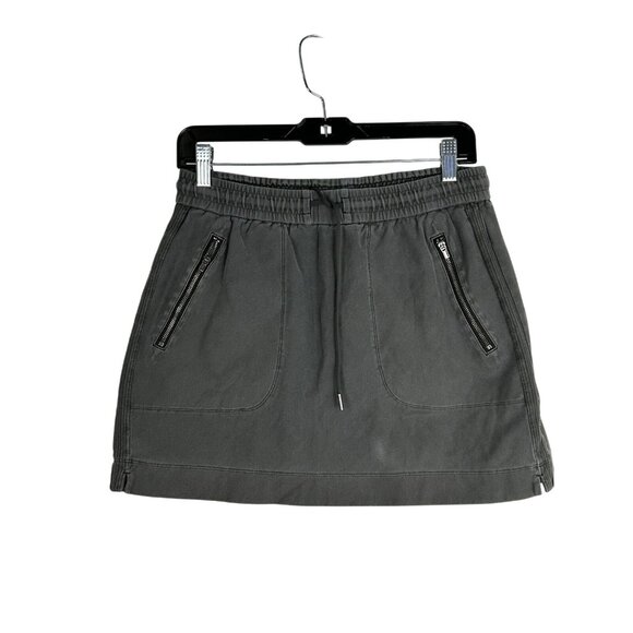 Athleta Women’s Farallon Skirt Size 4 Gray Cotton Stretch Casual Zip Pockets - Picture 1 of 11